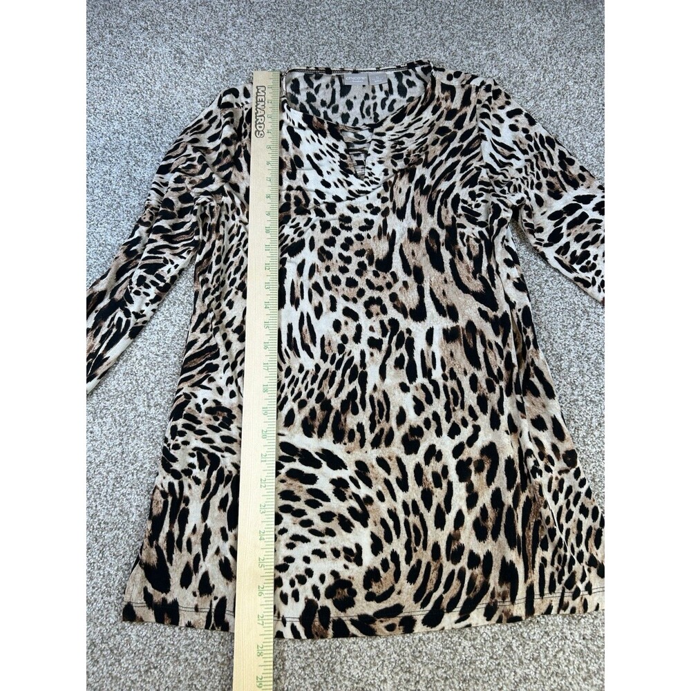 Chico's V-Neck  Leopard/Animal Print  Mob Wife  top Women's‎ sz 0 / US sz 4/6 - Picture 3 of 6